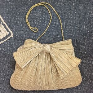 Loeffler Randall Gold Bow Clutch